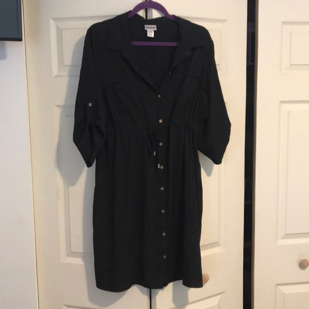 Motherhood maternity belted shirt dress